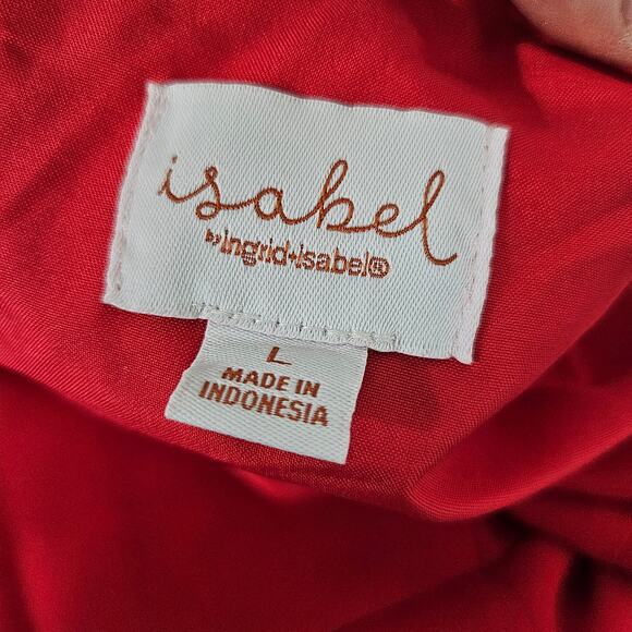 Isabel red satin asymmetrical slip dress sz L - Picture 5 of 8